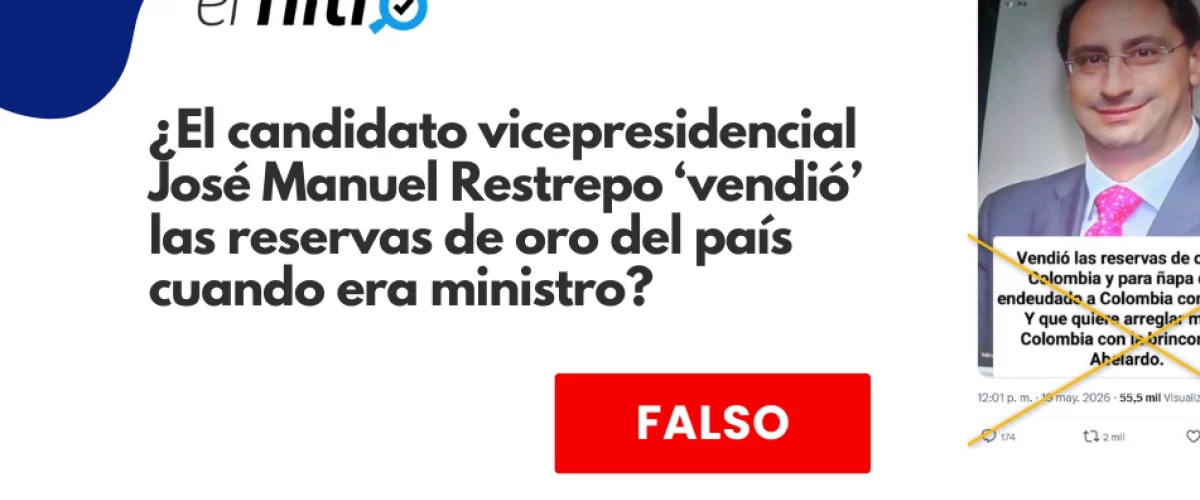 Fórmula de Restrepo no gestionó reservas de oro