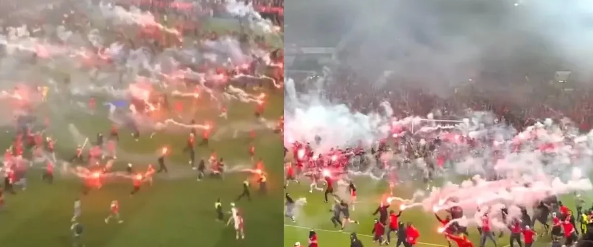 Hinchas de Slavia Praga atacan a rivales en partido