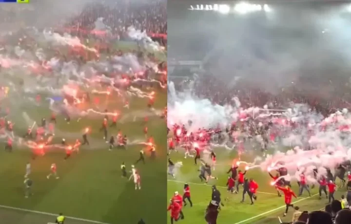 Hinchas de Slavia Praga atacan a rivales en partido