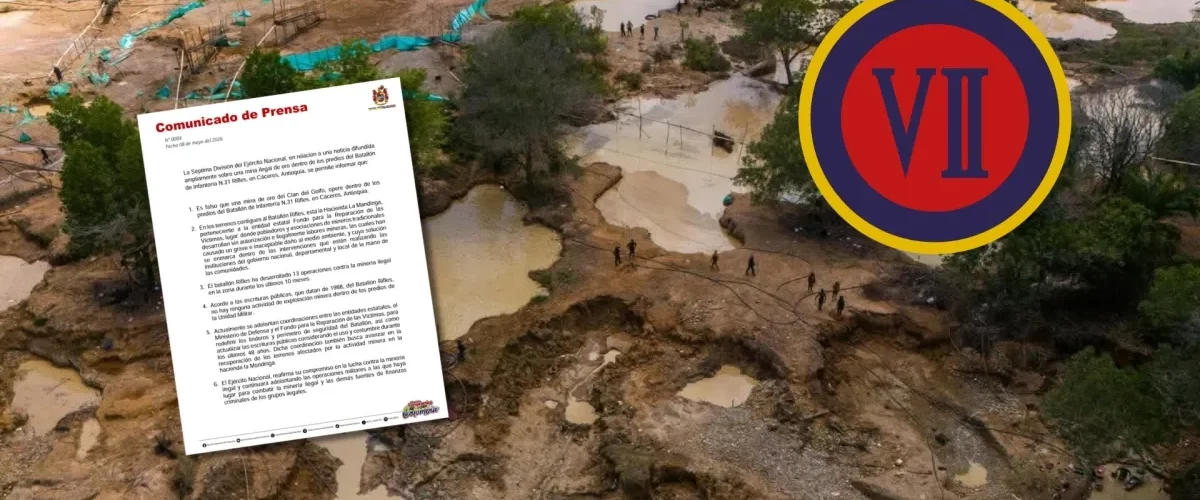 Mina ilegal en Antioquia no invade base militar