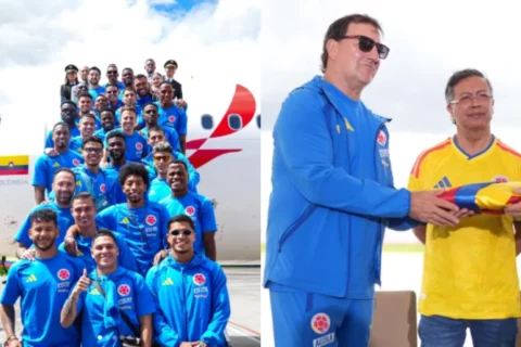 Petro regala bandera a Selección Colombia