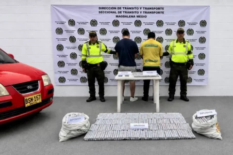 Incautan 600 barras de explosivo Indugel en Santander