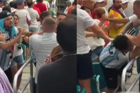 Pelea entre hinchas de Argentina e Inglaterra antes de semifinal