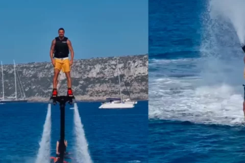 Ibrahimovic sorprende con video de flyboard en redes sociales