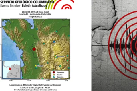 Sismo de 2.6 sacude Murindó en Antioquia