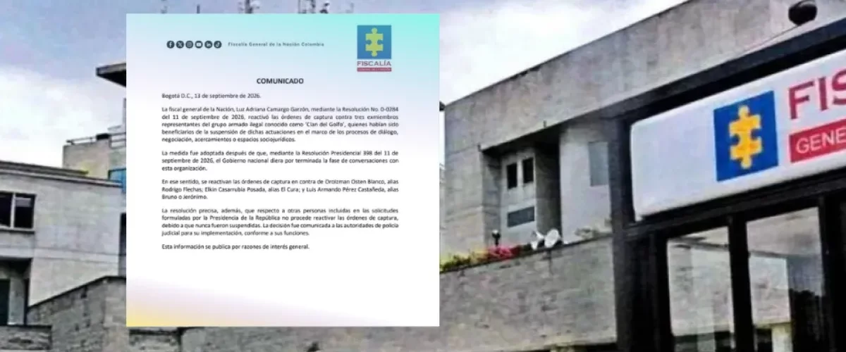 Fiscalía reactiva captura de tres exintegrantes del Clan del Golfo